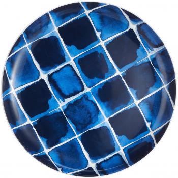 R2S 1716 Indi plato de postre 21 cm Bone China Blanco/Azul 15.5 x 15.5 x 2 cm