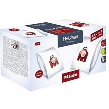 Pack XXL con 16 bolsas recogepolvo HyClean 3D FJM de Miele, 4 filtros para proteger el motor y 4 filtros de salida de aire