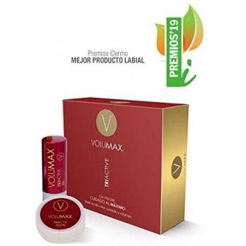 VOLUMAX TRIACTIVE - Tratamiento Antiedad Voluminizador Labios | Balsamo Labial Nocturno + Stick Diurno | Antiarrugas, Regenerador e Hidratante | Vitamina E + Retinol | SPF15