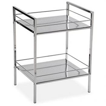 Mueble Auxiliar para Baño Hannover con 2 Estantes, Acero Plateado, Medidas 53x31x39 cm