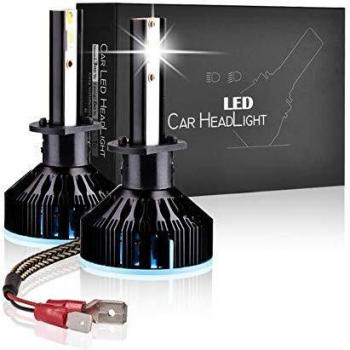 LTPAG Bombilla H1 LED Coche, 2pcs 72W Lampara H1 LED 12V/24V Luces LED Coche H1, 12000LM Faros Reemplazo de Halógena y Kit Xenón, Blanco 6000K, Garantía de 2 años