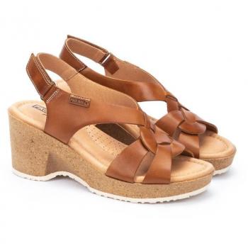 Sandalias Pikolinos Arenales W3B-1518 de cuña de piel con cierre adherente