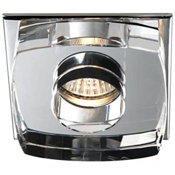 Aro Empotrable Cuadrado Avalio Espejo Cristalrecord - Iluminación Moderna Aluminio y Cristal Óptico K9 IP20 9x9x4cm