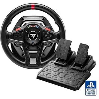 Thrustmaster T128 Racing Wheel with Force Feedback and Magnetic Pedals for PS5, PS4, PC - Black USB Analog Wheel + Pedals Set
