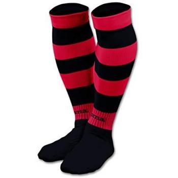 Joma Zebra II Football Socks - Black and Red Pack of 4