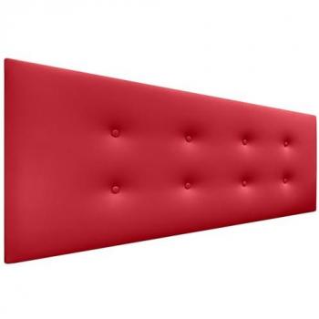 Cabecero Tapizado de Polipiel Rojo Aqualine Pro 160x50cm con 2 Hileras de Botones para Camas 150/160
