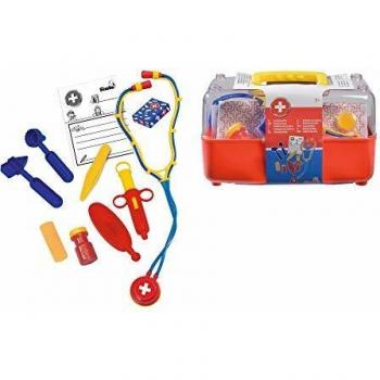 Simba 10-Piece Doctor's Kit with Transparent Lid, Medical Case 28x16x15cm, Ages 3+