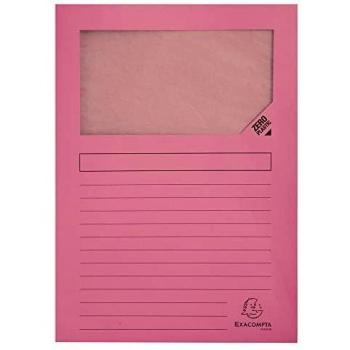 Exacompta 50156E - Lote de 100 Subcarpetas Super 180 con Ventana e Impresas, Color Rosa