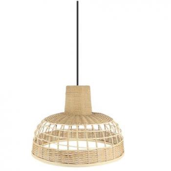 Colgante de Bambú Braganza Negro/Natural 42cm con Portalámparas E27