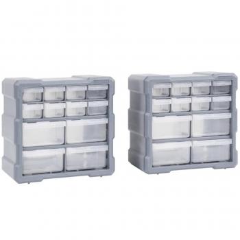 Organizadores multicajones con 12 cajones 2 uds 26,5x16x26 cm