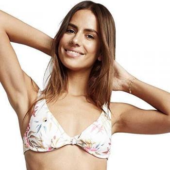 Billabongz top de bikini floreado con aros mujer xs blanco