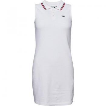 Superdry Women's Vintage Sleeveless Polo Dress White Size 42