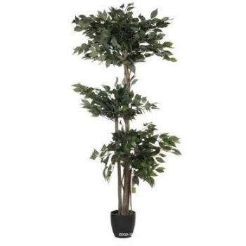 Artif-Deco - Ficus artificial 3 bolas 2 troncos naturales 163 cm 1008 hojas - choisissez la talla: 163 cm y 1008 hojas