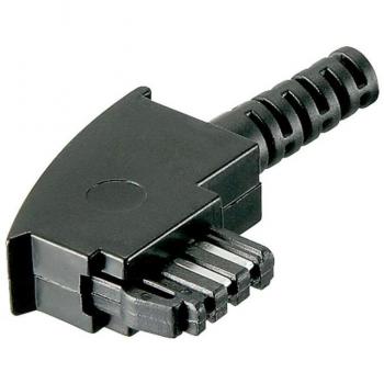 Conector TAE-F con protección contra dobleces negro 50247