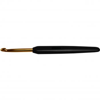 Knit Pro 30803 Crochet Hook with Soft Grip Handles, 3 mm Plastic/Aluminium Black/Gold, 20 x 5 x 1 cm