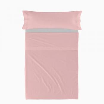 Juego de Sábanas Básico Kids Rosa Claro 2 Piezas para Cama de 80/90, 100% Algodón, Calidad 150