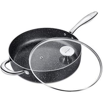 SKY LIGHT Sartén Antiadherente 28cm / 4L, Embalaje Caja de Regalo, Cacerola de Aluminio con Tapa, Revestimiento StoneTech, Mango de Acero Inoxidable, Compatible con Inducción, Apto para Lavavajillas