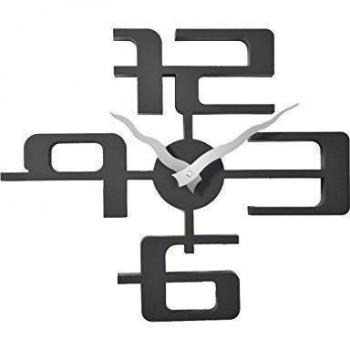 GMMH 11071 3D Wall Clock, 43 x 35 CM Black