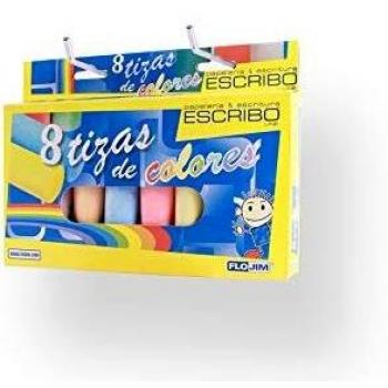8 Tizas de Colores Gordas Jumbo - Colores Surtidos - No Tóxicas - Ø 25 Mm. X 10 cm - 3 Paquetes de 8 Unidades.