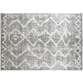 Alfombra bereber con relieve gris y beige 160 × 230 cm PALEO