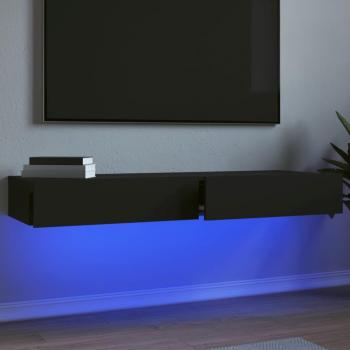 Mueble de TV con luces LED vidaXL, 2 unidades, dimensiones 60x35x15,5 cm, color negro