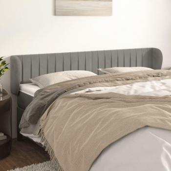 Cabecero de terciopelo gris claro 183x23x78/88 cm Vidaxl