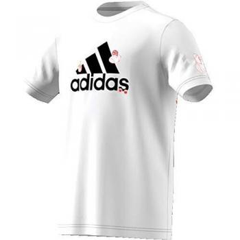adidas JB Badges tee Camiseta, Niños, Blanco, 164