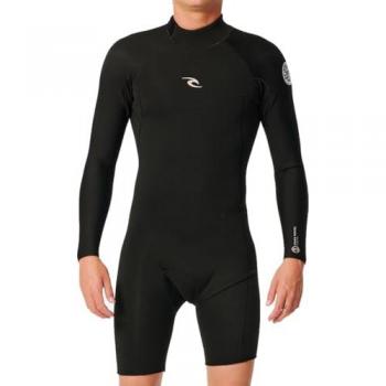 Rip Curl Dawn Patrol 2mm Long Sleeve Back Zip Shorty Wetsuit 2024 - Black, Talla L