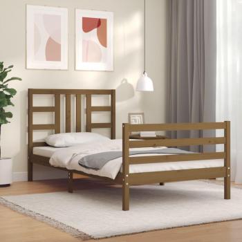 Marco redondo con cabecera de ámbar 90x200 cm en madera maciza