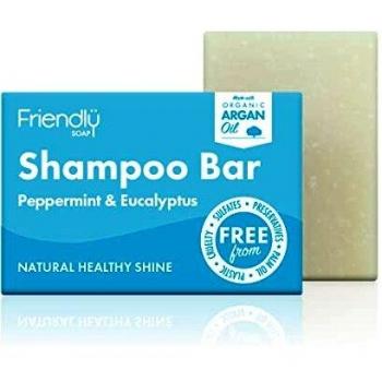 Friendly Soap Handmade Natural Peppermint & Eucalyptus Shampoo Bar - Refreshing, Rich, Nourishing 95g