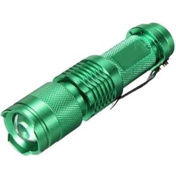 TOOGOO(R) Linterna Antorcha 300LM CREE Q5 Zoom Ajustable 7W Verde