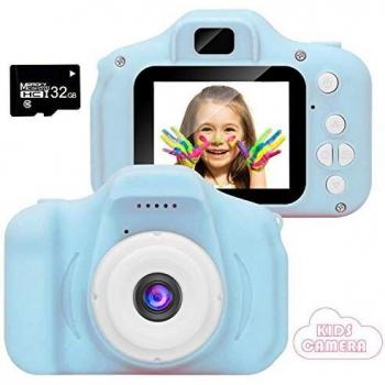 2020 Nueva Cámara para Niños, Cámara de Fotos/Video HD 1080p Cámara Digital para Piños, Pantalla LCD de 2 Pulgadas/Tarjeta 32G