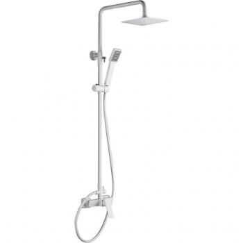 Conjunto de ducha monomando Art Imex blanco mate
