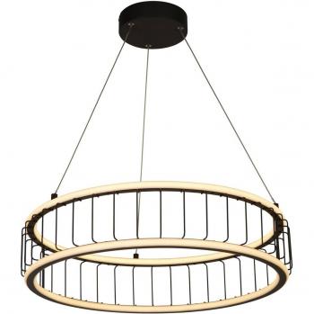 Lámpara colgante LED Cage de metal negro, diámetro 57,5 cm