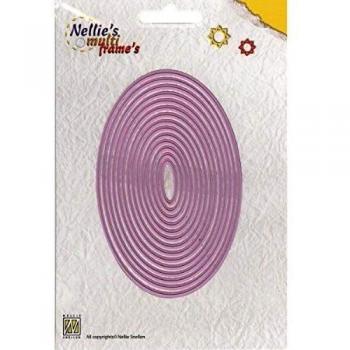 Ecstasy Crafts Nellie's Choice Multi Frame Dies-Straight Oval 14 Pieces