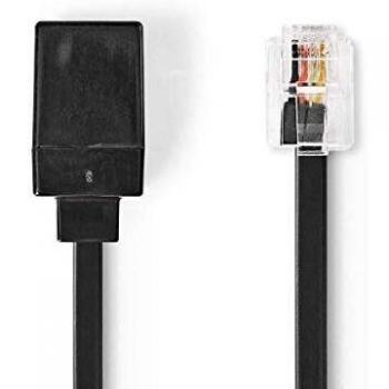 Nedis - Cable Alargador de Telecomunicaciones - RJ11 Macho - RJ11 Hembra - 5,0 m - Negro