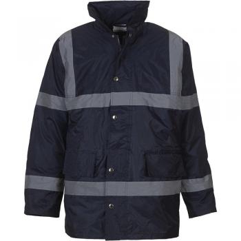 Yoko Mens High Vis Waterproof Windproof Security Jacket Navy