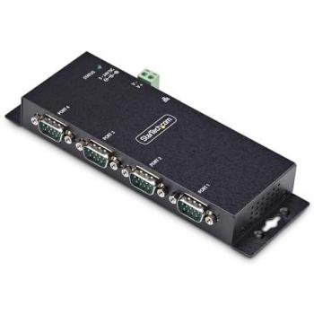 StarTech.com 4-Port Serial to Ethernet Adapter IP Serial Device Server for Remote RS232 Devices Wall/DIN Rail Mountable Metal Housing RJ45 LAN to DB9 Serial Converter