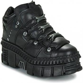 New Rock Gothic Unisex Black Leather Ankle Boots - WALL106-S13 EU 40