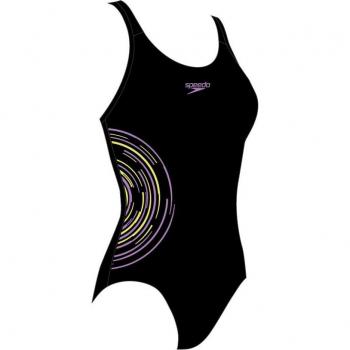 Speedo - Bañador de natación para niña Placement Muscleback negro (15-16 años)