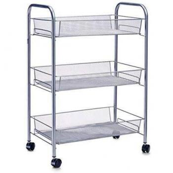 Zeller 17720 Carrito con Bandejas, Mesh, Gris, 44x26x62.5 cm