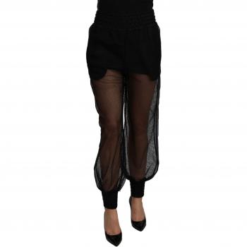 Dolce & Gabbana Black See Through Jogger Polyester Pants - IT40|S