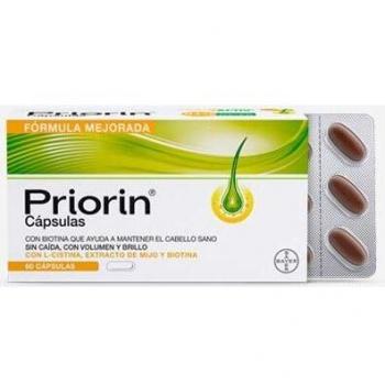 Priorin Cápsulas Complemento Alimenticio con Biotina, L-Cistina, Extracto de Mijo y Ácido Pantoténico, para Mantener un Cabello Sano, 60 Cápsulas