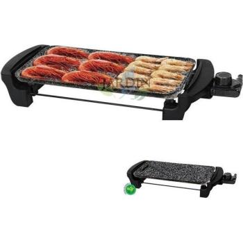 Plancha de Asar Eléctrica Antiadherente 1600W con Revestimiento de Granito 40x20 cm Resistente a Rayado