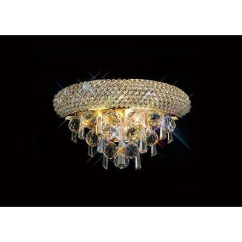 Aplique Alexetra Small 2 bombillas oro / cristal