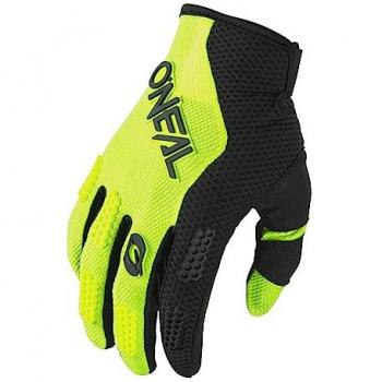 Guantes de motocross O'Neal Element Racewear V.24, color Negro-Amarillo Neón, ajuste para máximo confort, material transpirable, talla S, para hombre adulto
