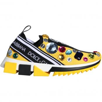 Dolce & Gabbana Crystal Embellished Slip-On Sneakers, Multicolor, Women's Shoes, EU37/US6.5 (Size 4 UK / Size 7 US)