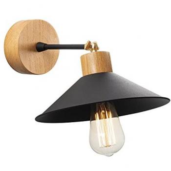 Aplique de pared industrial creativo de metal negro 24x24x20 cm, casquillo E27 Max 40W