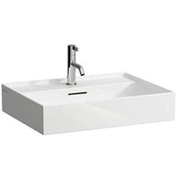Lavabo sobre encimera Laufen Kartell 600x460mm, gris mate, sin orificio para grifería, con rebosadero, cerámica Saphir