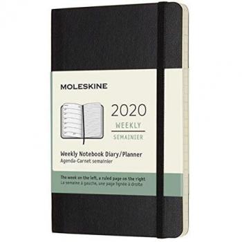 Agenda 2020 Semainier Poche Noir Souple